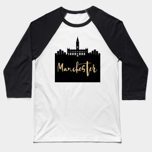 MANCHESTER ENGLAND DESIGNER SILHOUETTE SKYLINE ART Baseball T-Shirt